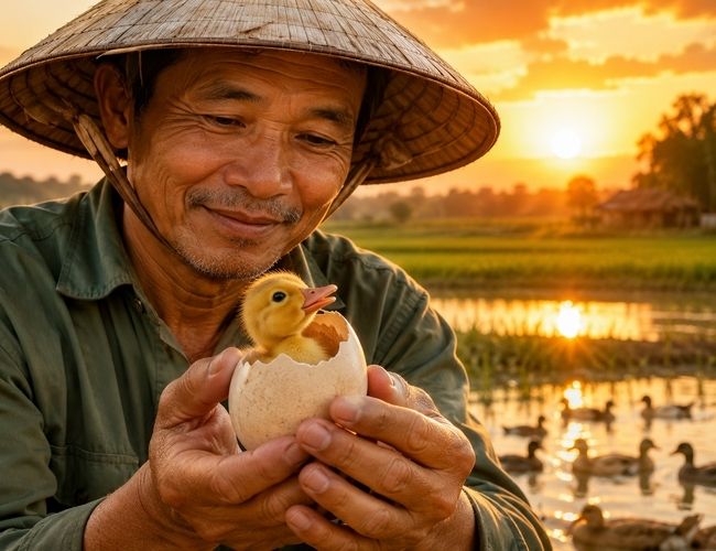 bóc vỏ trứng cho vịt nở 1