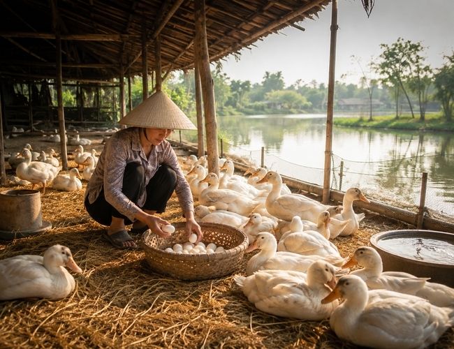 chu kỳ đẻ trứng của vịt