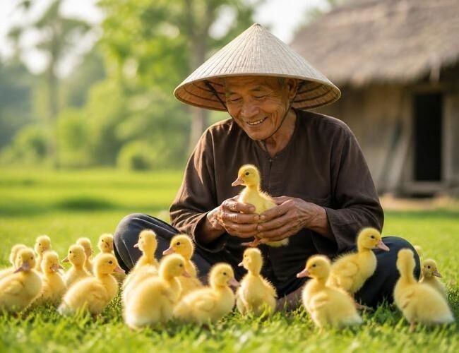 nuôi vịt con
